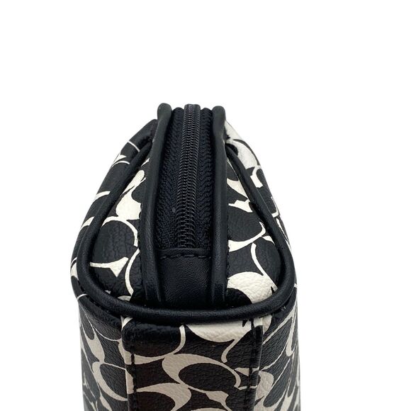 Coach Heritage Signature Logo Coated Canvas Cosmetic Bag - Picture 8 of 12